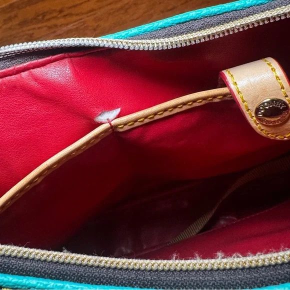 Dooney & Bourke Pebble Grain Rebecca Hobo – Teal with Tan Trim - Picture 9 of 11